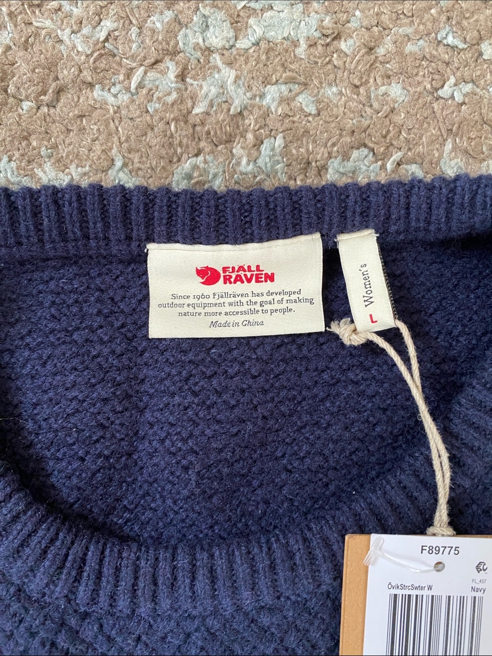 Fjallraven Ovik Structure 100% wool log sleeve sweater women’s size L - Picture 4 of 12